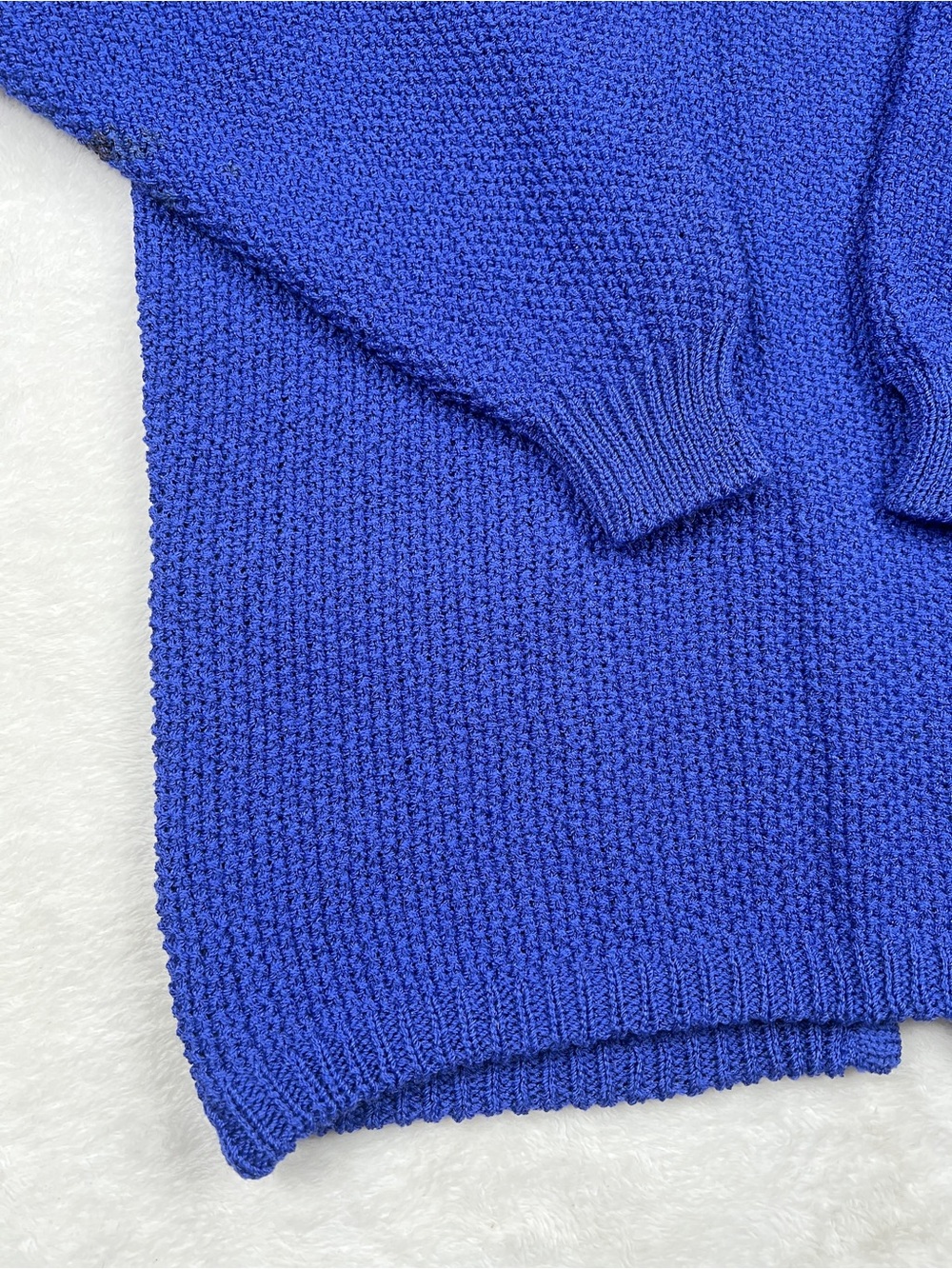 Vintage Dalton Studio Wool Cardigan Sweater XS Royal Blue Italy Oversized - Picture 6 of 6